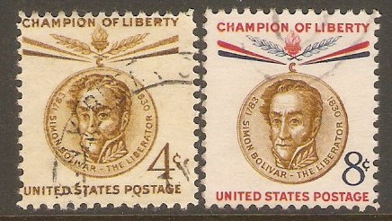 United States 1958 Bolivar Commemoration set. SG1109-SG1110.